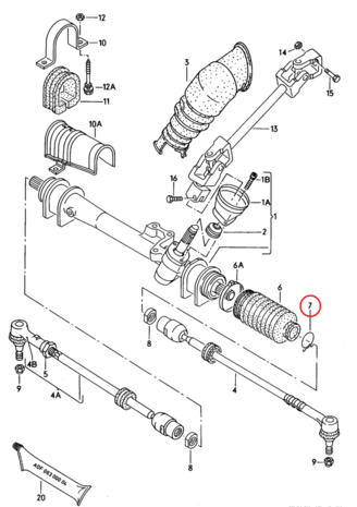 Klem stofhoes spoorstang (ORIGINEEL VW)