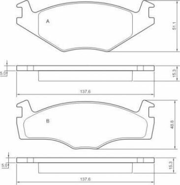 Remblokken voor 15.3mm 